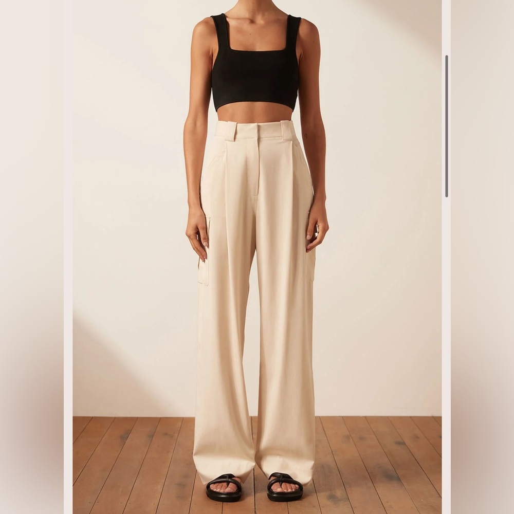 Shona Joy Sara Utility Relaxed Pant - Crema (US10)
